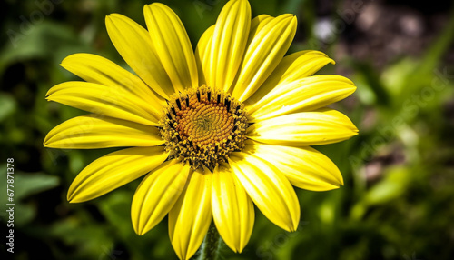 Yellow daisy blossom  a single flower of beauty in nature generated by AI