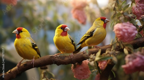 Colorful Quartet: Finches in Harmony © SAJAWAL JUTT