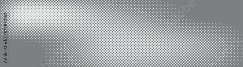 Halftone faded gradient texture. Grunge halftone grit background. White and black sand noise wallpaper. Abstract halftone gray dots gradient on white background, Curved twisted slanting design