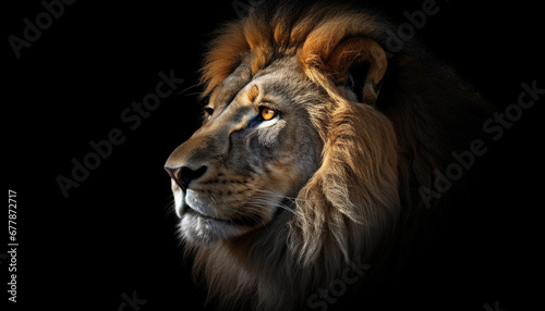 Majestic lion, king of the savannah, staring with aggression generated by AI © Jeronimo Ramos