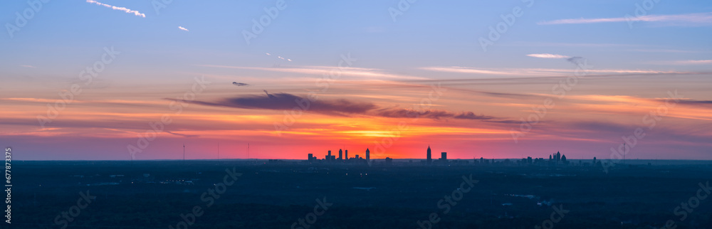 sunset over Atlanta Skyline