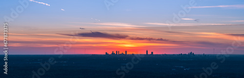 sunset over Atlanta Skyline