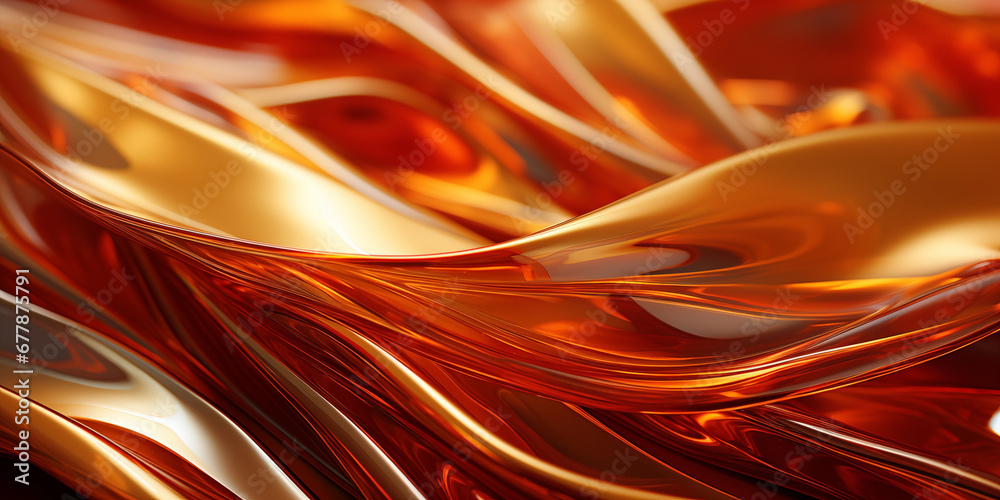 Wellen in Gold Farben als Hintergrundmotiv für Webdesign im Querformat für Banner, ai generativ Wellen in Gold Farben als Hintergrundmotiv für Webdesign im Querformat für Banner, ai generativ