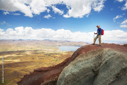 Hiker in Pallay Poncho photo