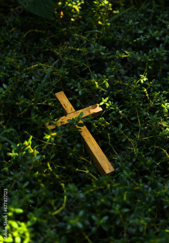cross on the grass