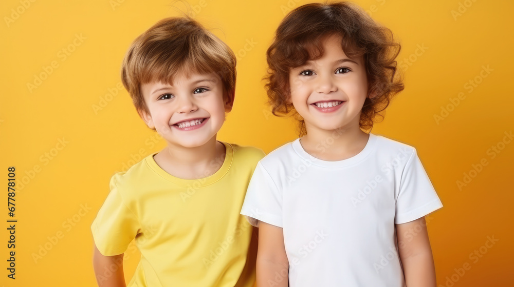 cheerful children, boy and girl on a colored background in the studio, brother and sister, child, kid, toddler, childhood, portrait, face, emotional, expression, joy, friends, happiness, baby, clothes cheerful children, boy and girl on a colored background in the studio, brother and sister, child, kid, toddler, childhood, portrait, face, emotional, expression, joy, friends, happiness, baby, clothes