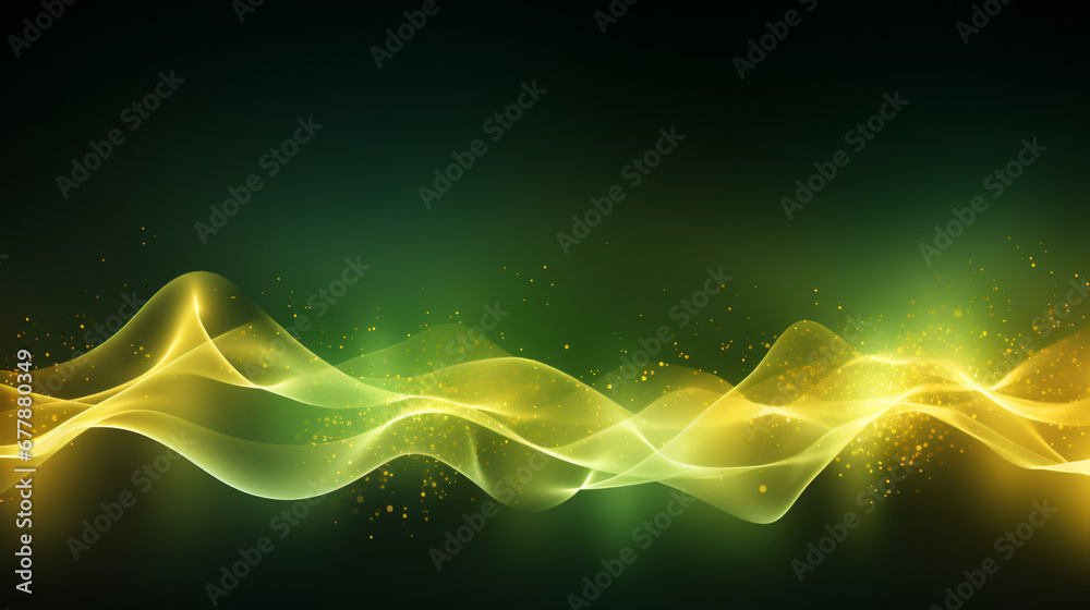 green and yellow energy wave concept art, background or wallpaper ...