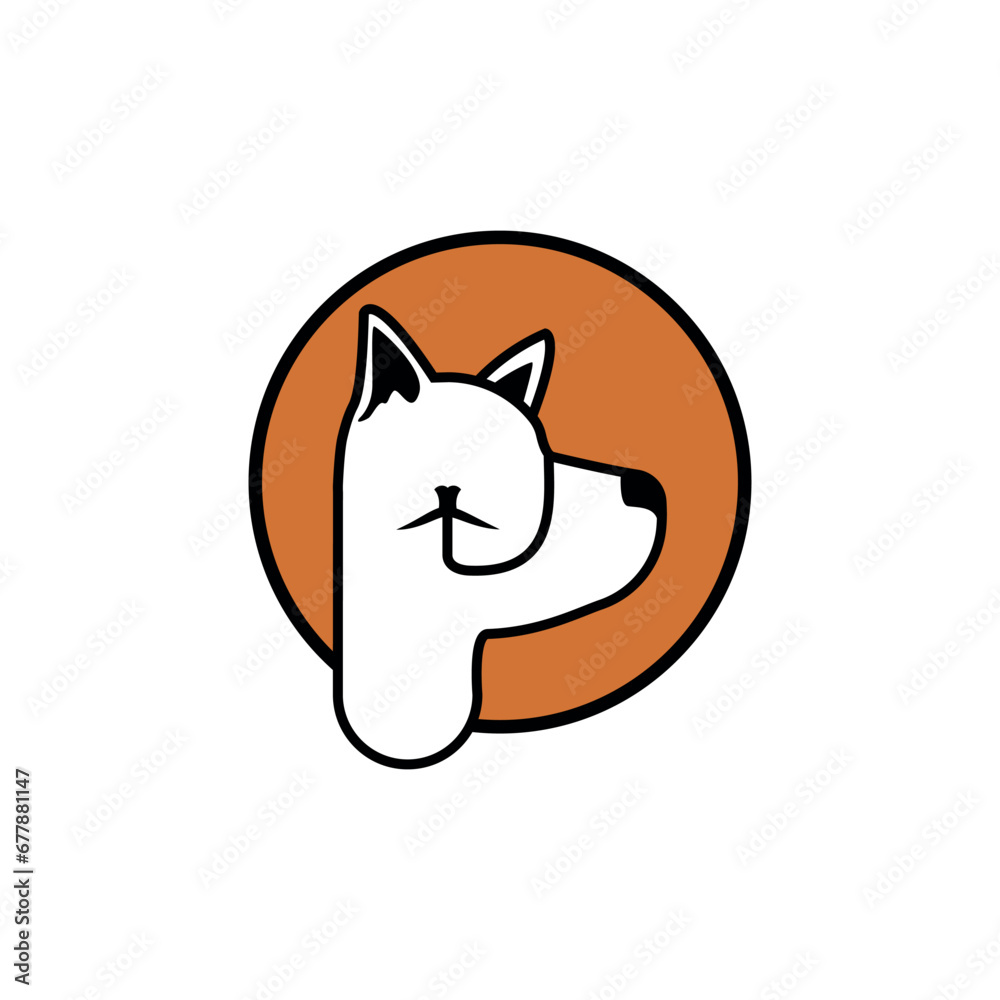 Minimalistic logo design for pet shop isolated on a white background Minimalistic logo design for pet shop isolated on a white background