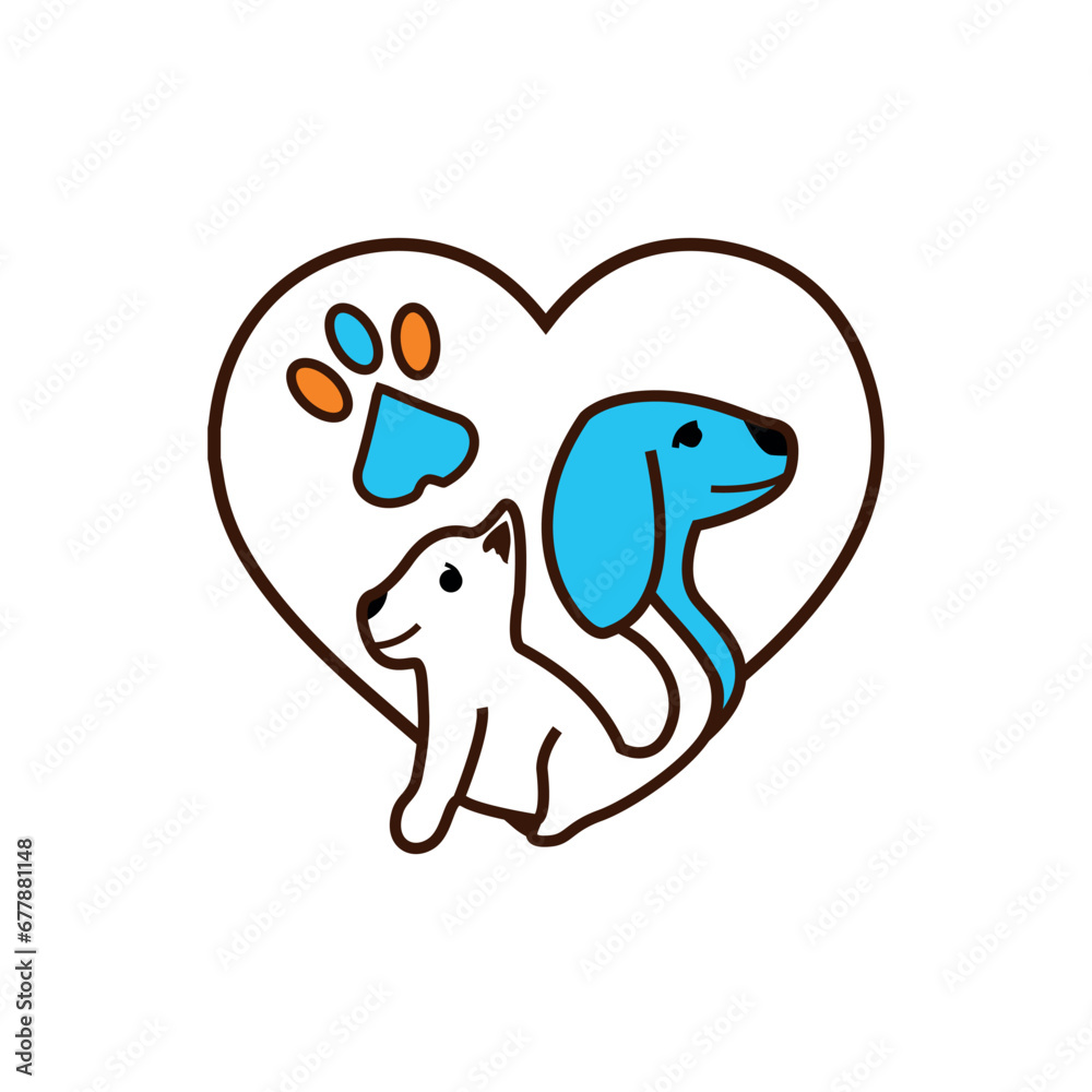 Minimalistic logo design for pet shop isolated on a white background Minimalistic logo design for pet shop isolated on a white background