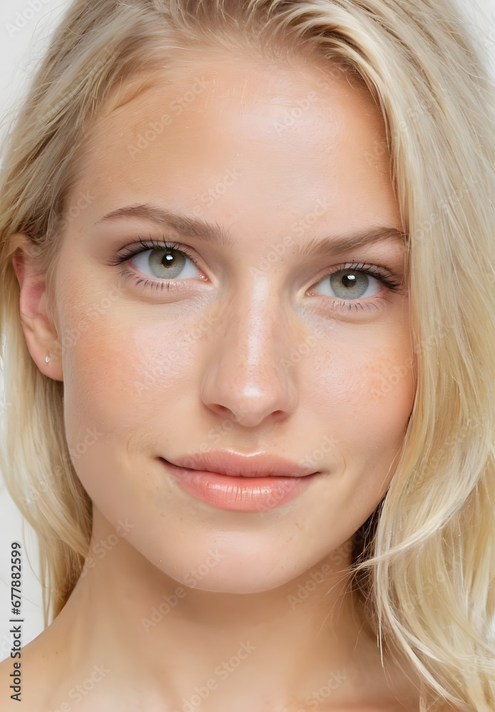 Happy Swedish woman face smiling to camera Happy Swedish woman face smiling to camera