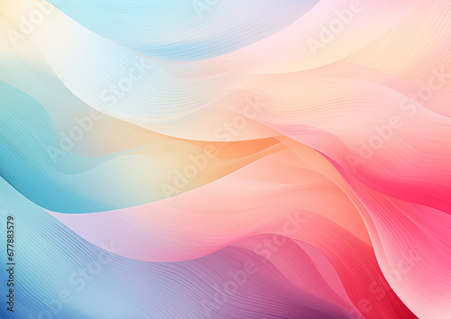 Elegant wavy formations of ribbons in a surreal 3D  Blue and purple gradient background  Colorful abstract. Iridescent Harmony  Abstract Wavy Multi-Colored. Website template concept