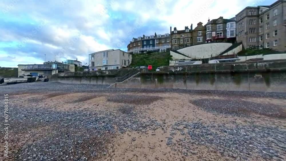 Cromer seafront properties on the North Norfolk coast. Captured from the stone and sandy beach Cromer seafront properties on the North Norfolk coast. Captured from the stone and sandy beach