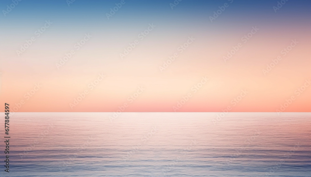 Vibrant sunset over tranquil seascape, an idyllic beauty in nature generated by AI