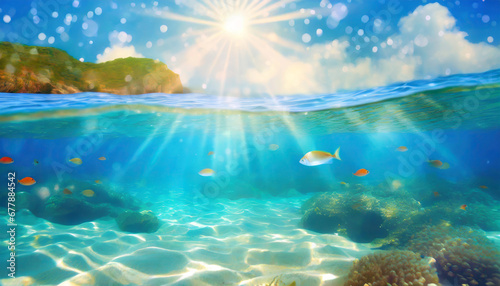 abstract underwater background marine coastal world fish sunny travel beach landscape