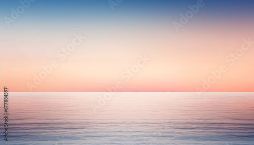 Vibrant sunset over tranquil seascape, an idyllic beauty in nature generated by AI