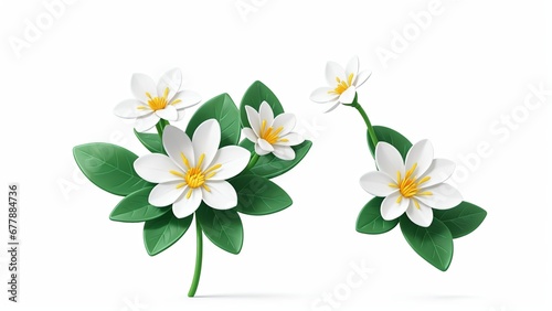 Colorful flowers floral Clipart  high quality resolution  beautiful flowers white background  AI generated images  jpg illustration.    