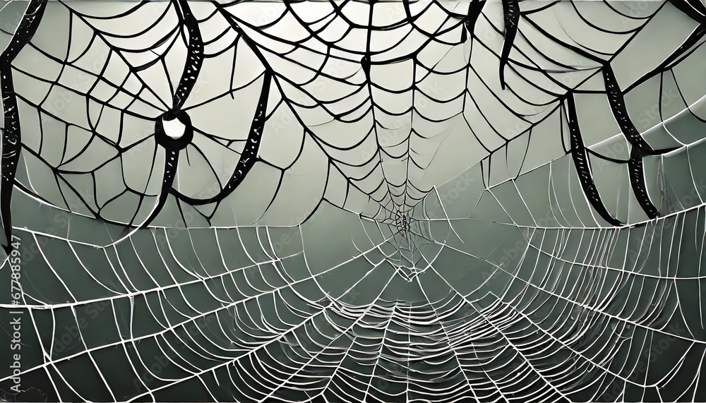 Obraz premium spider web background for hallowen design spider web line art