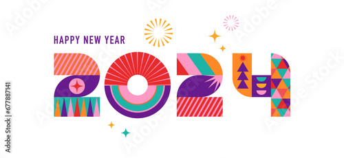 Happy New Year, poster, banner and card design