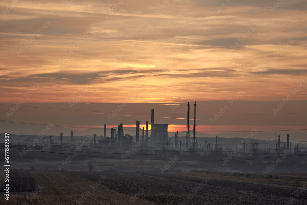 the furnaces of the Rafo Onesti refinery