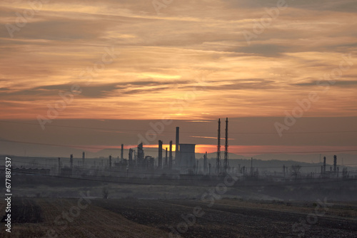 Obraz na płótnie the furnaces of the Rafo Onesti refinery w salonie