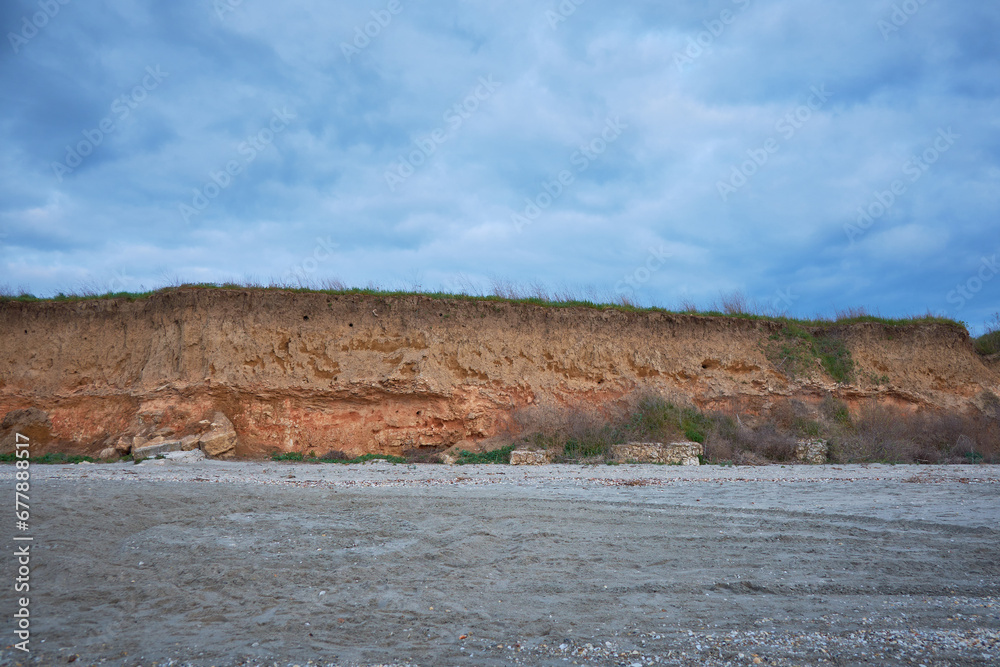 the cliff on the shore of the black sea