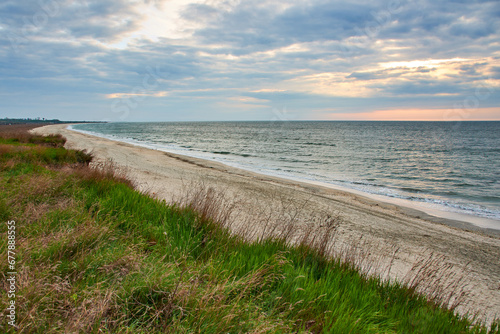 sunrise on the shore of the black sea