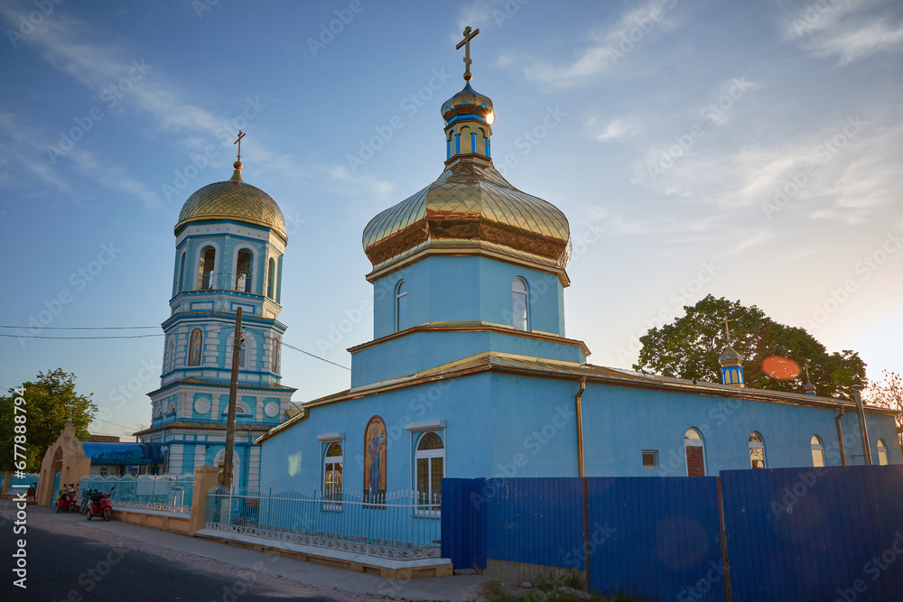the beautiful colorful Russian church
