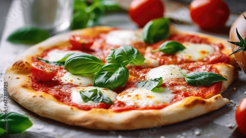 Pizza Margherita Natural Colors , Background For Banner, HD