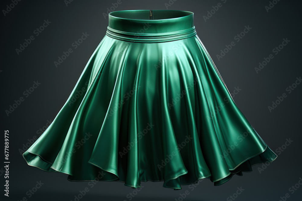 A sleek satin mini skirt, adding the concept of elegance to any outfit. Generative Ai.