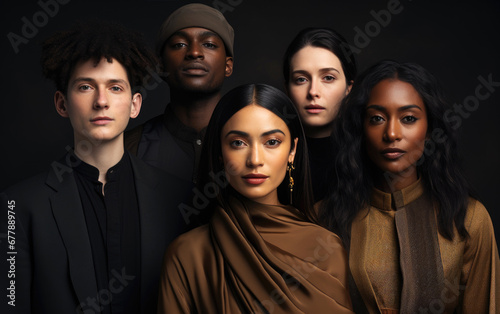 Portrait of a group of mult...