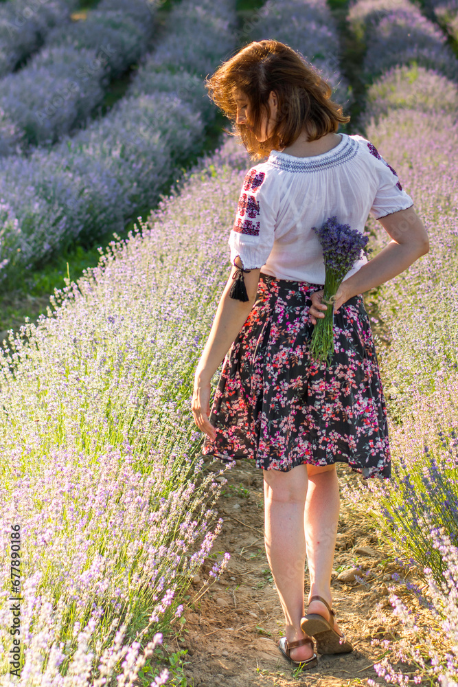 portrait of a woman in lavender field