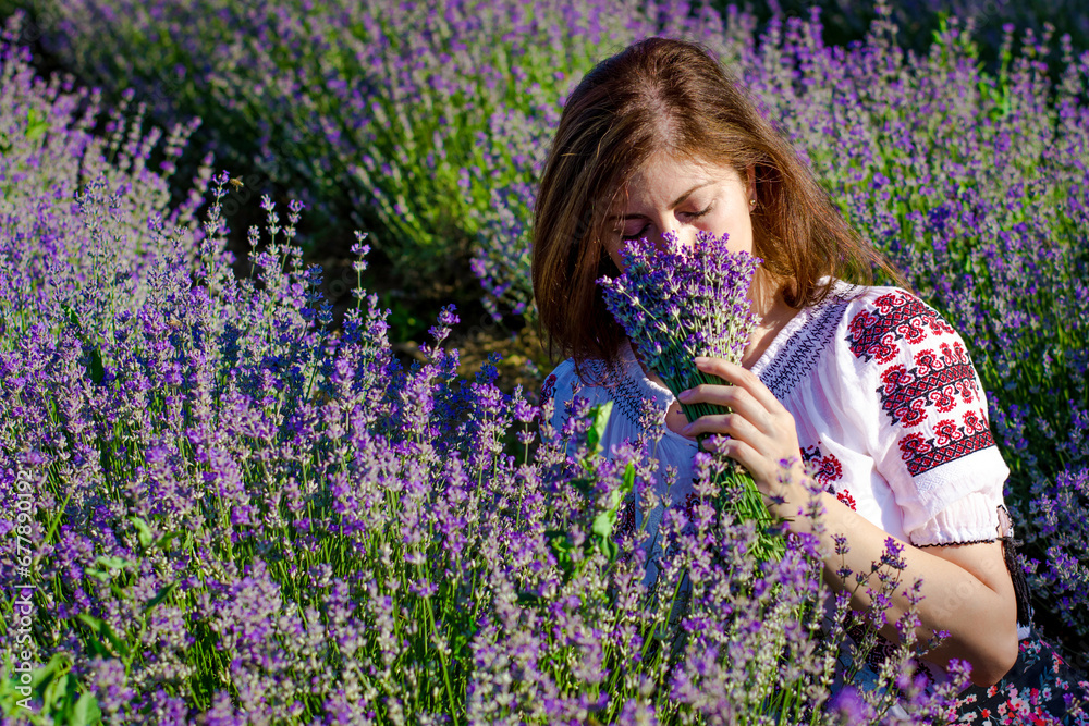 portrait of a woman in lavender field