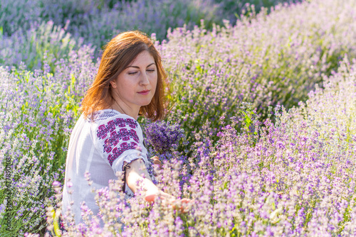 portrait of a woman in lavender field