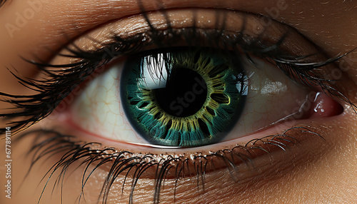 Close up of a woman eye, looking at the camera generated by AI