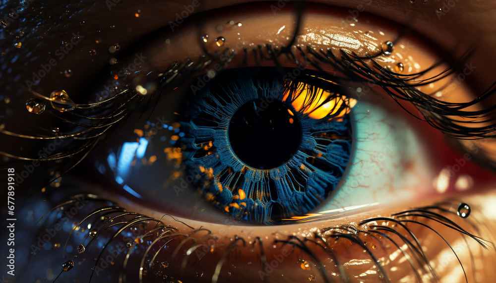 Close up of a human eye looking, macro, eyeball, one person generated by AI