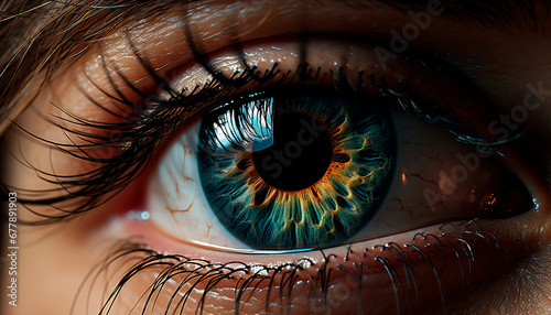 Close up of a woman eye, looking at the camera with beauty generated by AI