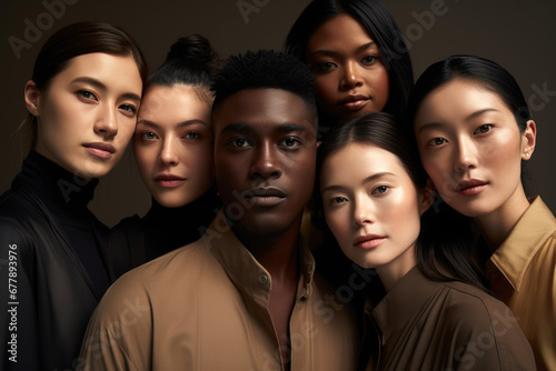 Portrait of a group of mult...