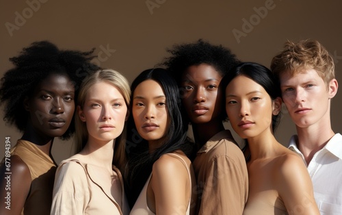 Portrait of a group of mult...