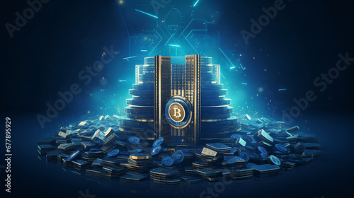 Expansion and raise of cryptocurrency, integrating Ethereum and Bitcoin. Concept of crypto