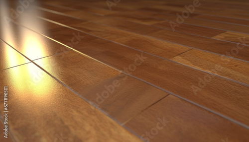 Hardwood flooring in a modern home interior with copy space generated by AI