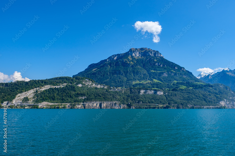 Lake Lucerne with a view of the mountains - Switzerland