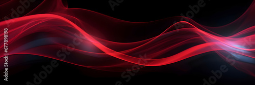 A brilliance red light wave on a dark backdrop reflection light tails, vibrant dynamic modern design wallpaper background