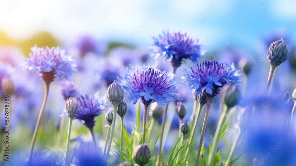 Fototapeta premium Cornflower Natural Colors , Background For Banner, HD