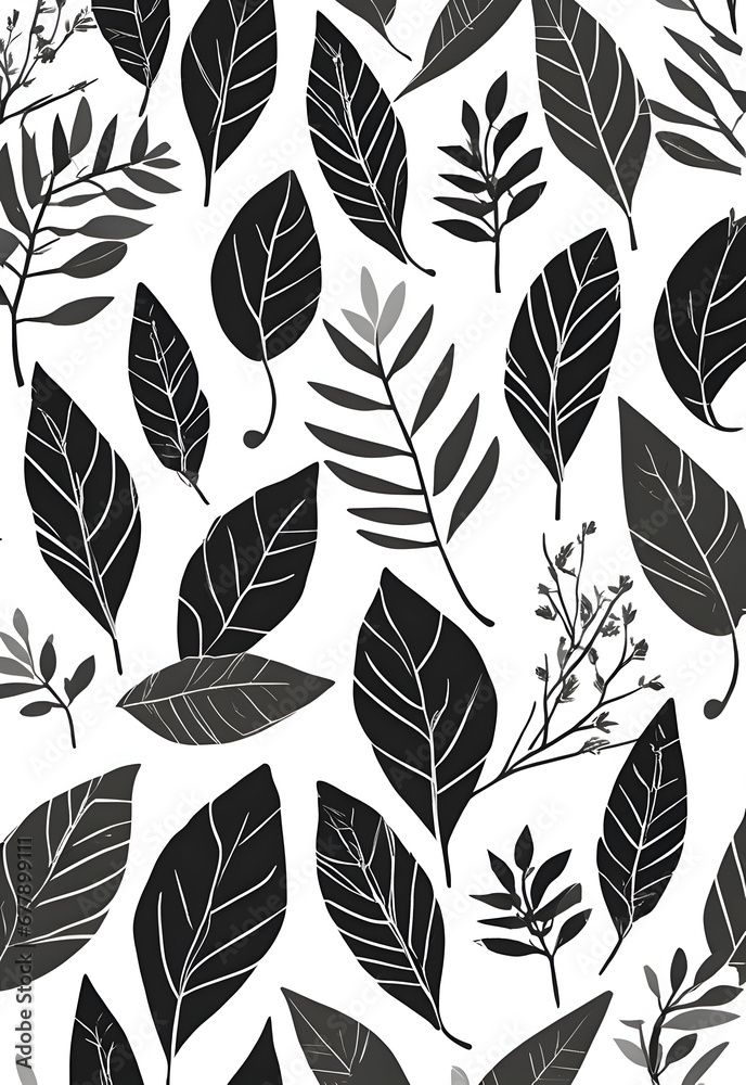 Abstract art of boho leaves Abstract art of boho leaves