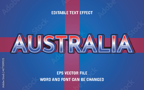 Australia editable text effect design photo