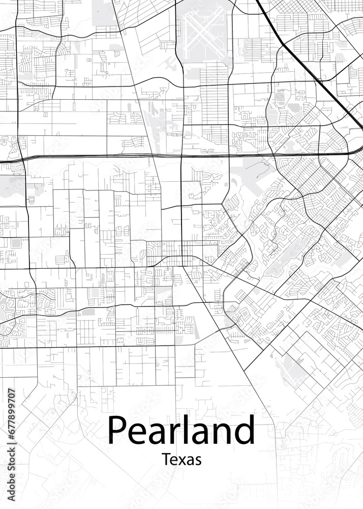 Pearland Texas minimalist map
