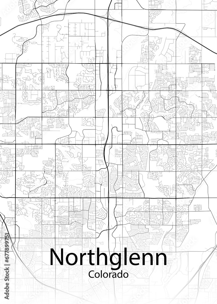 Northglenn Colorado minimalist map