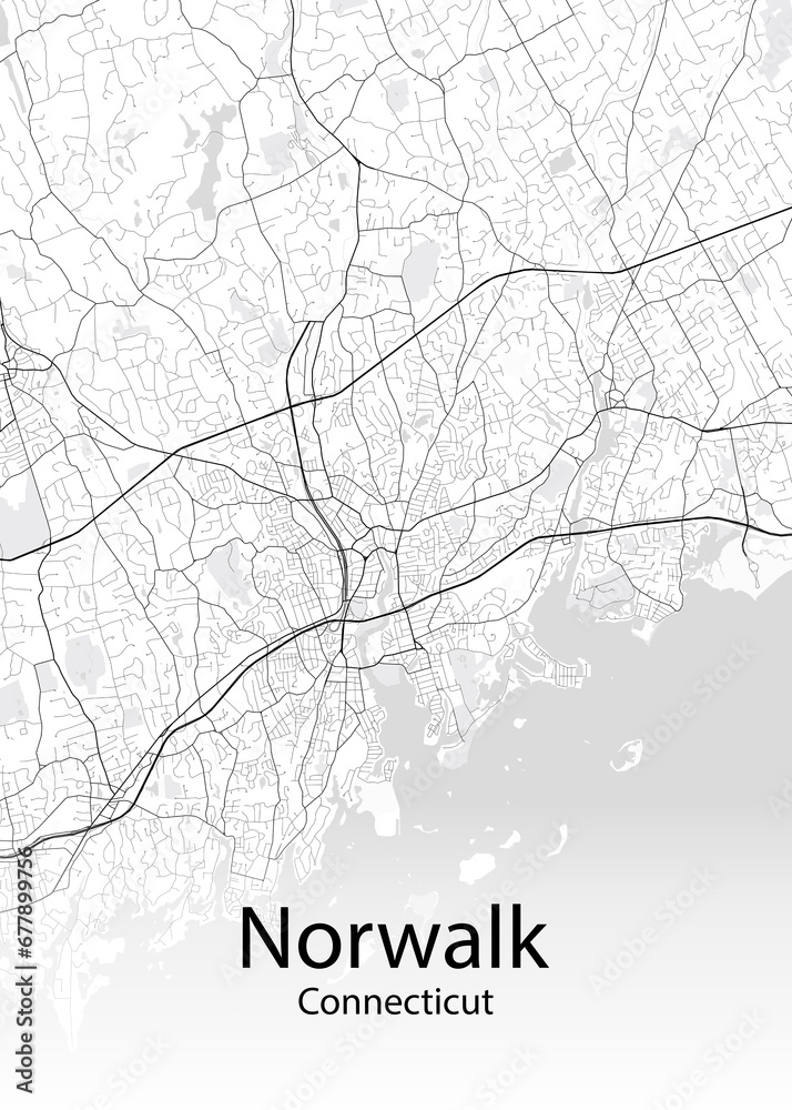 Norwalk Connecticut minimalist map