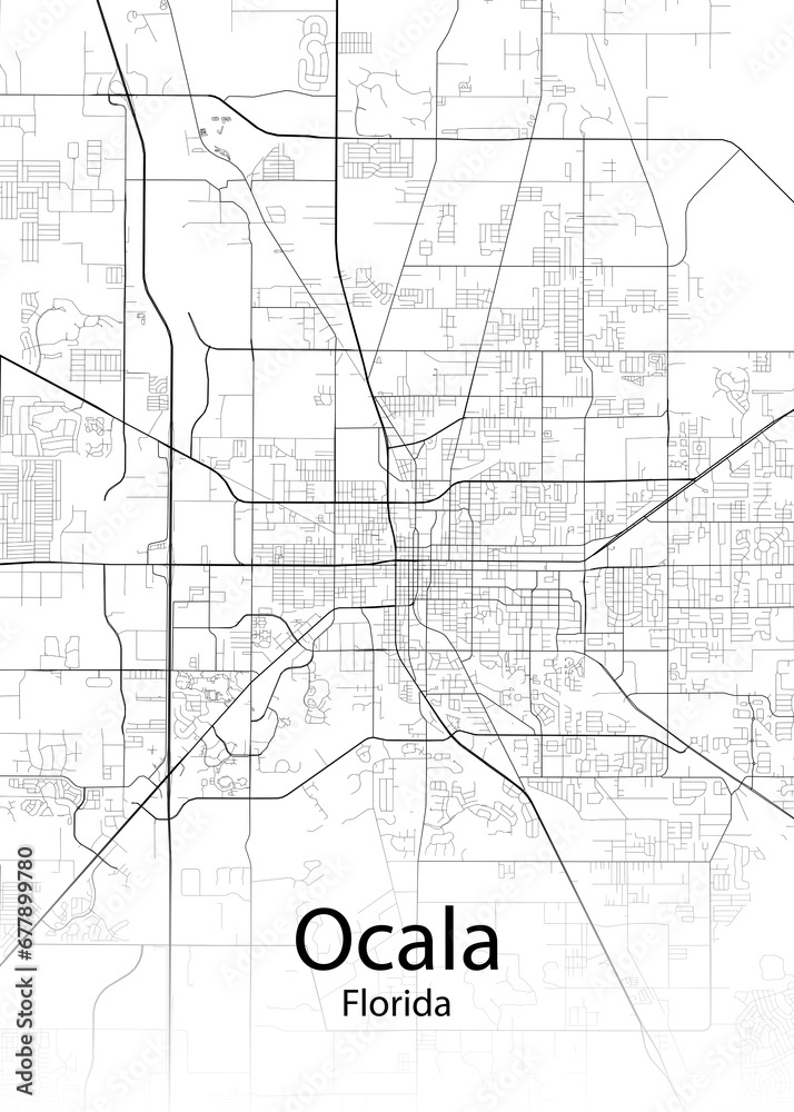 Ocala Florida minimalist map