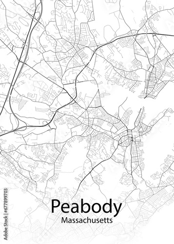 Peabody Massachusetts minimalist map